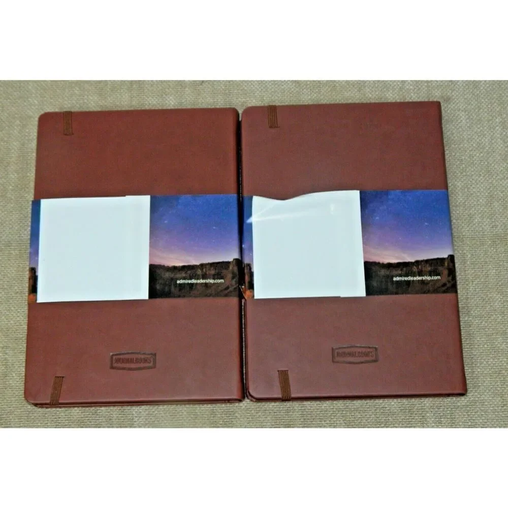 Hardcover Notebook Journal  Vegan Leather Cover‎  Brown Lined Pages Lot of 2